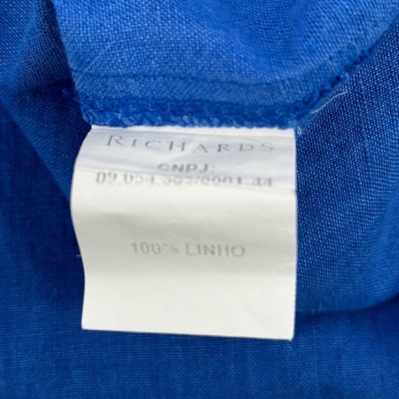 Richards Royal Blue Linen V-Neck Dress Size 36 = US Small - Picture 6 of 11
